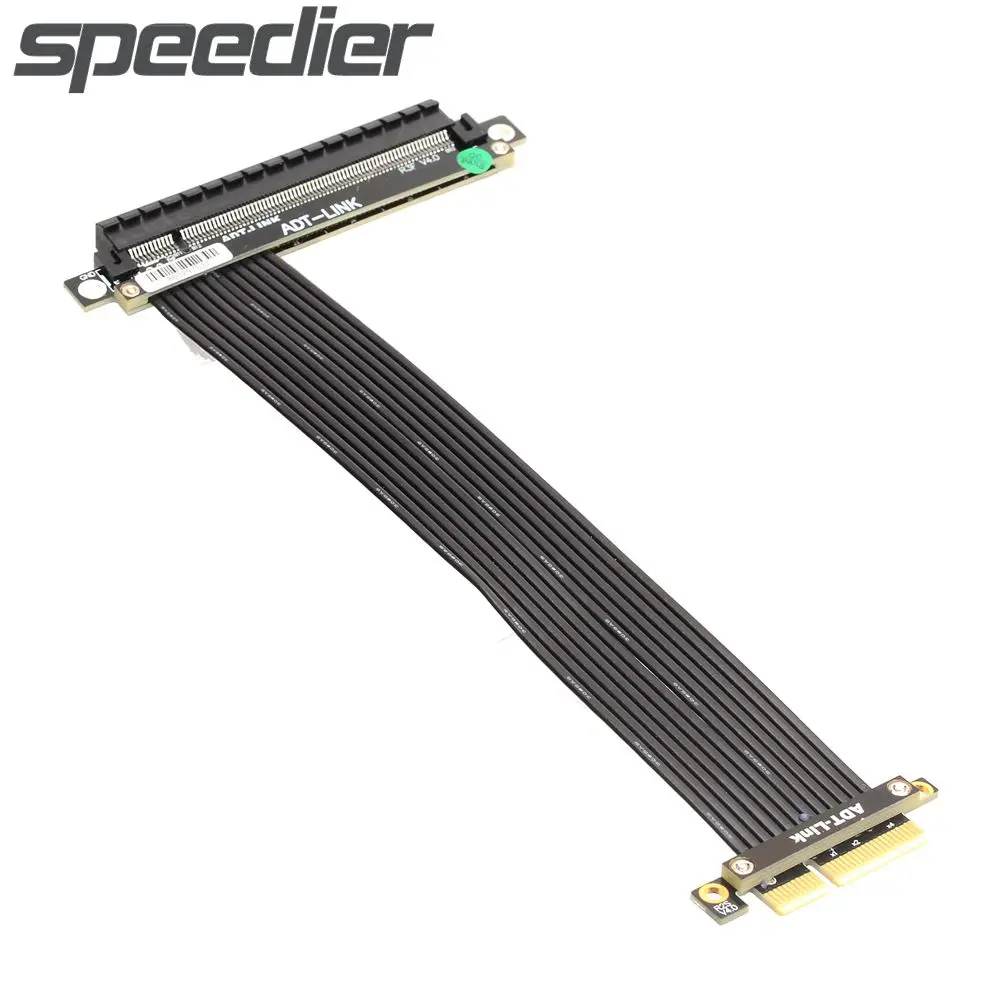 

ADT PCIE 4.0 X4 To X16 Riser Extension Cable PCI-e 4X To 16X Extender Adapter Expansion For RTX3090 RX6800xt 4.0 Graphics Cards