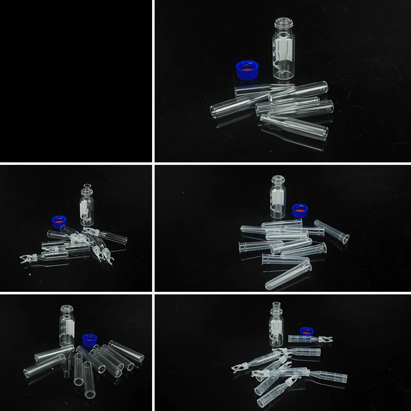 100pcs/lot 250ul Plastic with support Chromatographic-vial Insert Pipe Inserts for 1.5 ml HPLC vials