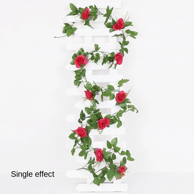 2.2 متر الحرير الاصطناعي الورود الزهور الروطان سلسلة الكرمة مع أوراق خضراء للمنزل الزفاف حديقة الديكور معلق جارلاند الجدار