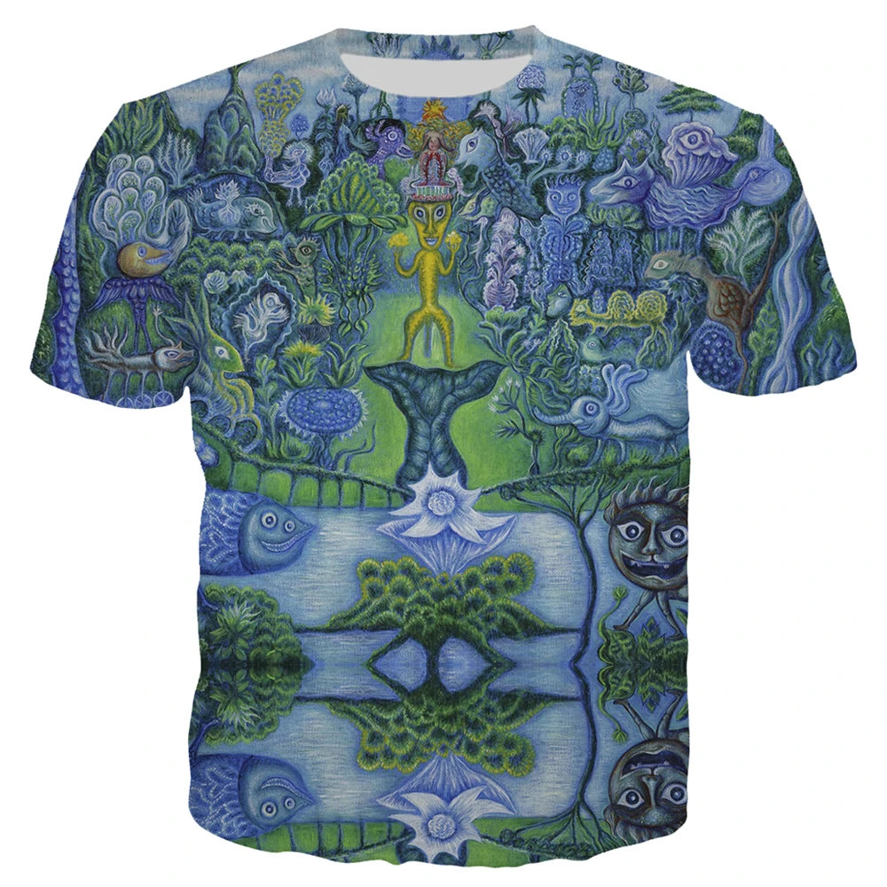 The Garden of Earthly Delights T-shirt 3D All Over Printed Men Women T Shirt Fashion Short Sleeve Pullover Couple Tops