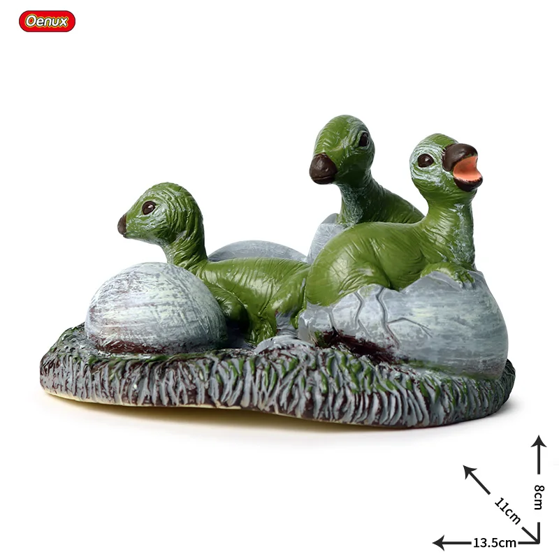 Oenux New Jurassic Soft PVC Dinosaur Model Action Figures Toy Maiasaura Dinosaur World Park Cub Animal Educational Toy Kid Gift