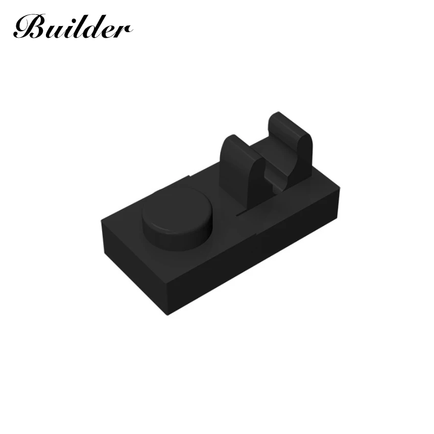 Little Builder Bouwstenen Accessoires 1X2 Lage Baksteen Connector Met Klem Baksteen 10Pcs Moc Educatief Speelgoed Voor kinderen 92280