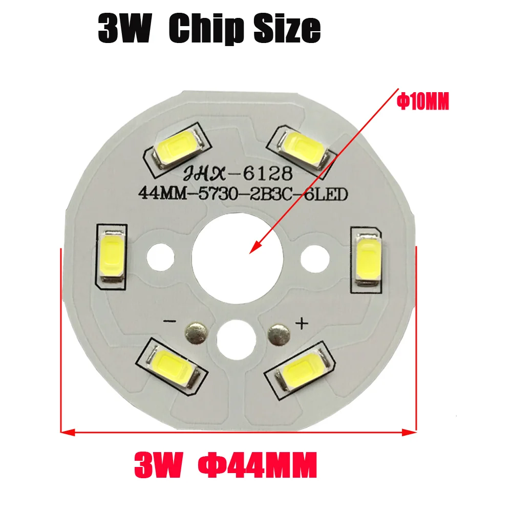 10PCS  3W 44mm LED PCB SMD 5730 Light Board LED Mounting Light Board Aluminum Substrate Warm Nature White for Bulb Crystal Light