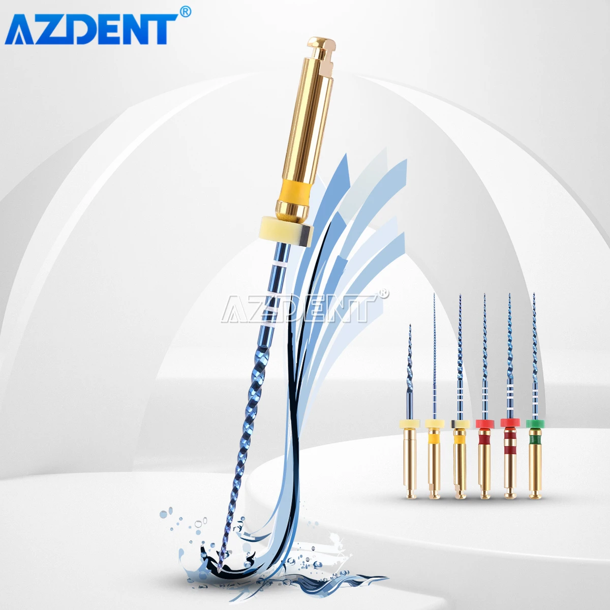 Dental Thermally Activated Nickel-titanium AZDENT Root Canal File Endo Forming Files 25mm 6pcs Engine Use Dentistry