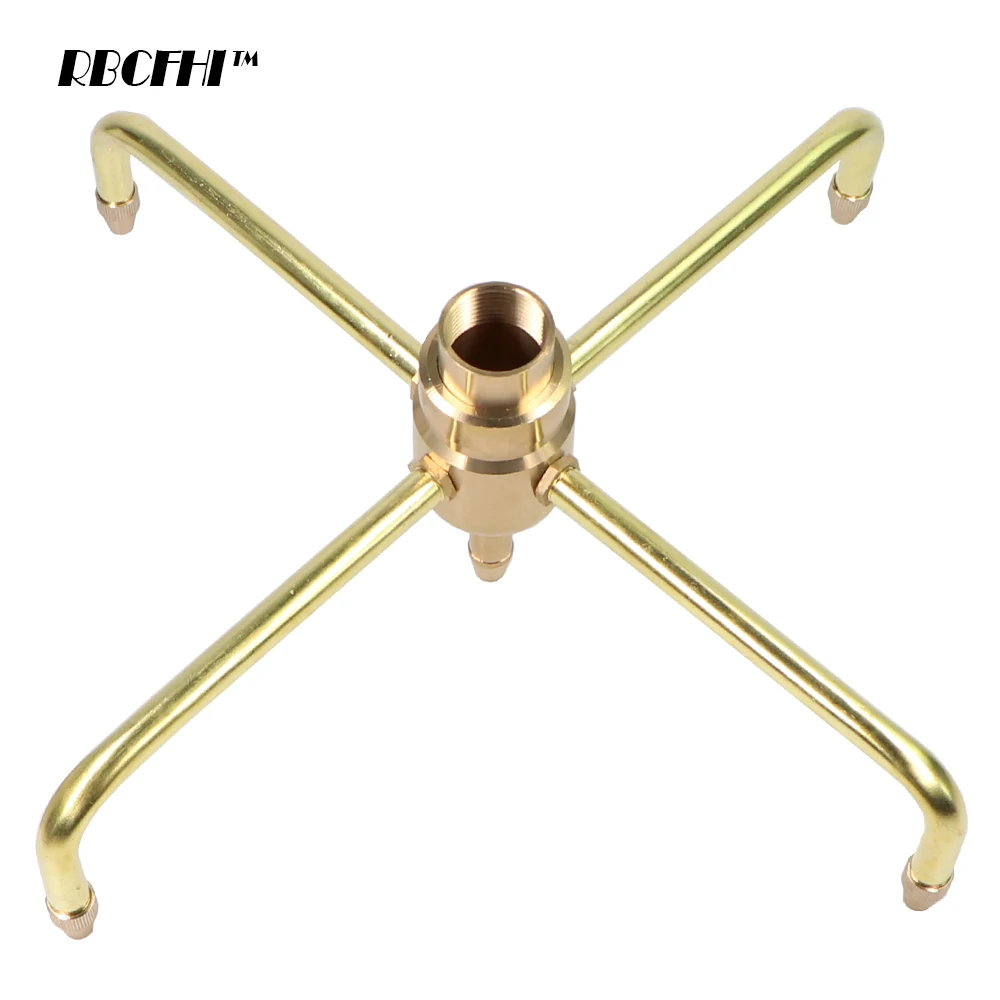 1/2'' 3/4'' 1'' 1.5'' 2'' Brass 4-Arm Rotating Fountain Nozzle Garden Pond Courtyard Pool Water Landscape Sprinklers Spray Head