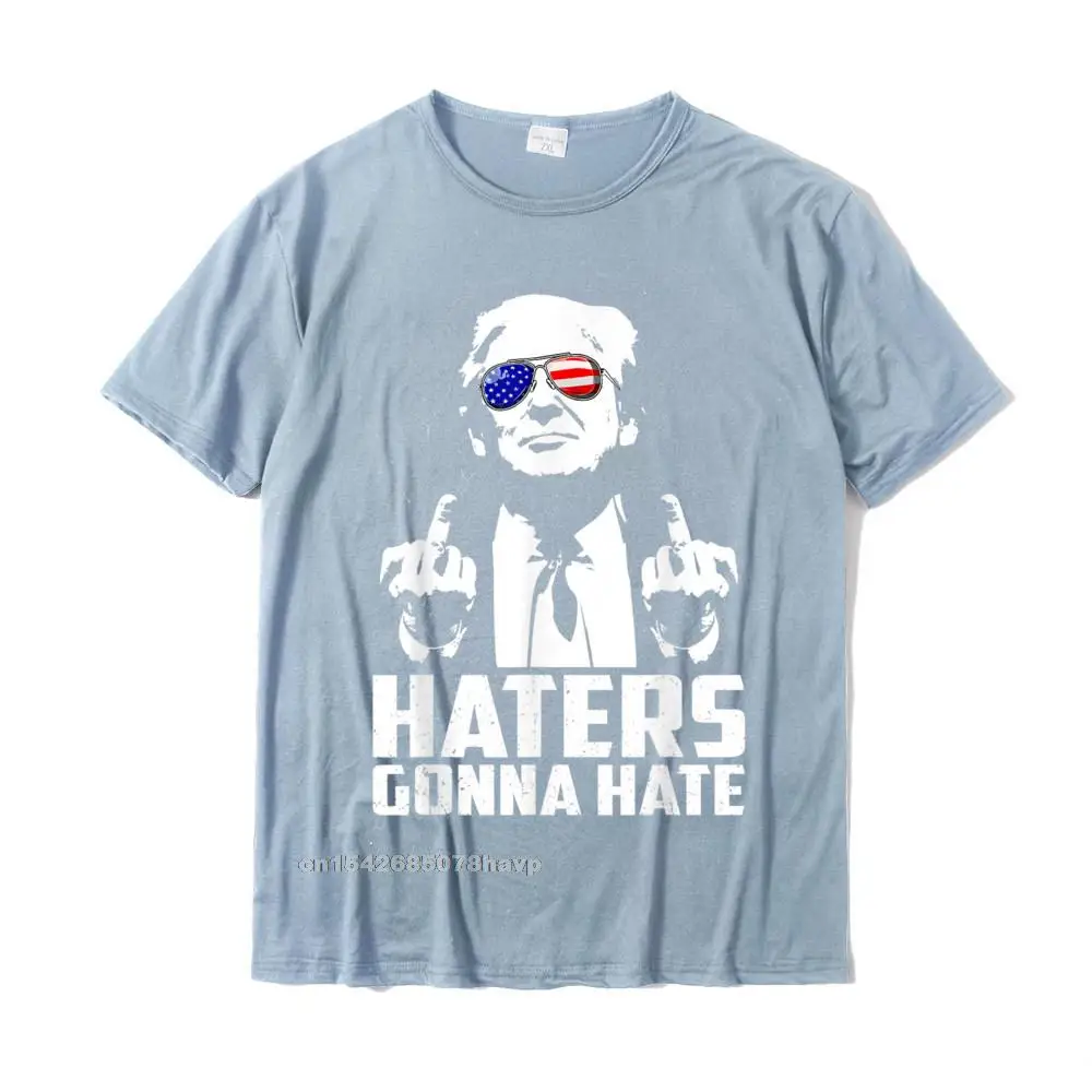 Funny Haters Gonna Hate gite President Donald Trump 가운데 손가락 티셔츠 코튼 남성 티셔츠 여름 티셔츠 브랜드 뉴 괴짜