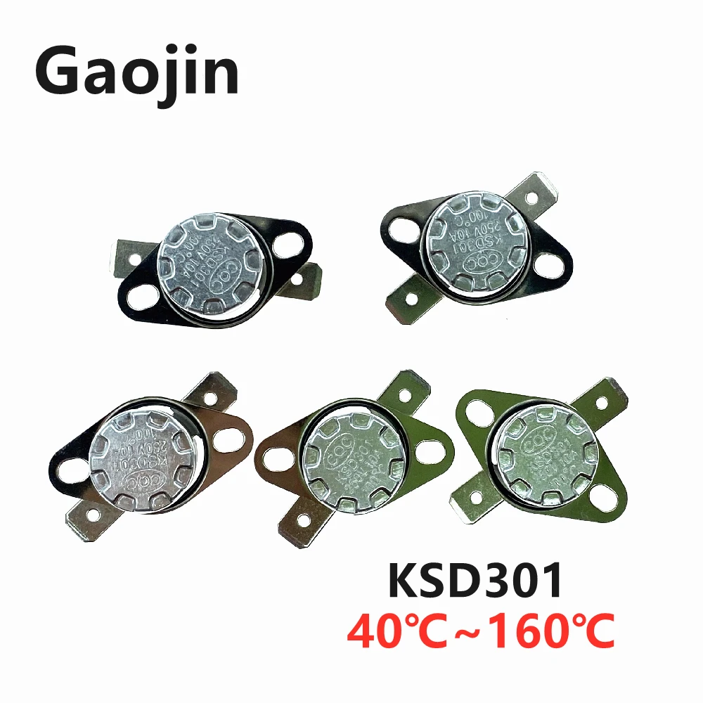 5Pcs Bimetal thermostat KSD301 0C~350C Temperature Switch Thermal Control 85C 95C 105C 125C 135C 145C 180C 250C 300C 350C Degree