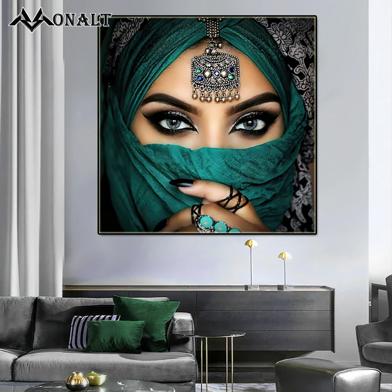 Beautiful Girl Eyes Pic: How This Arab Woman Canvas Art Transforms Your Space with Ethereal Beauty