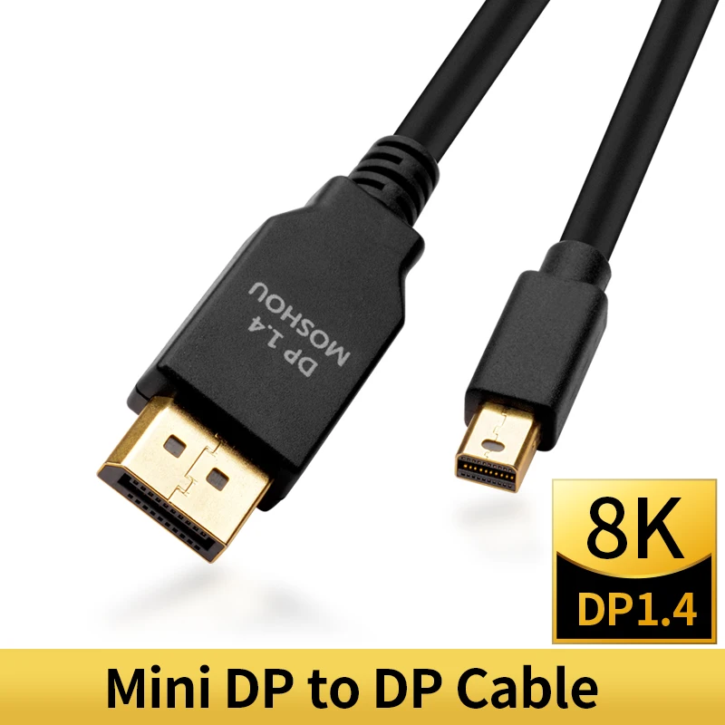 

Thunderbolt 2 mini DisplayPort to MiniDP to DP 1.4 Cable Cord 8K 4K HDR 60Hz 144Hz 165Hz Display Port Adapter For PC Laptop