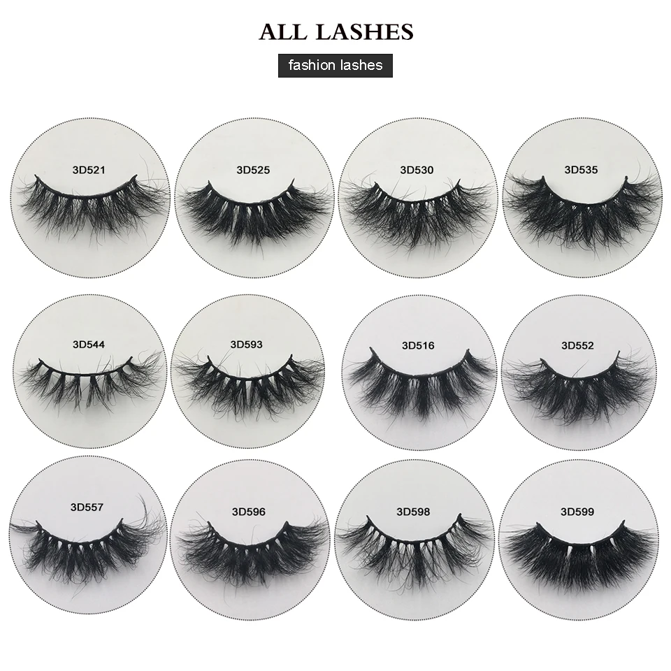 RED SIREN Fluffy Mink Lashes 3d525 3d530 Messy Wispy Natural Eyelashes Hamdmade Real 3D Mink Eyelashes Makeup False Lashes