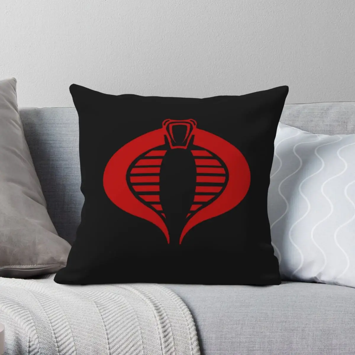 Gi Joe Cobra Enemy Logo Pillowcase Polyester Linen Velvet Creative Zip Decor Pillow Case Sofa Cushion Case