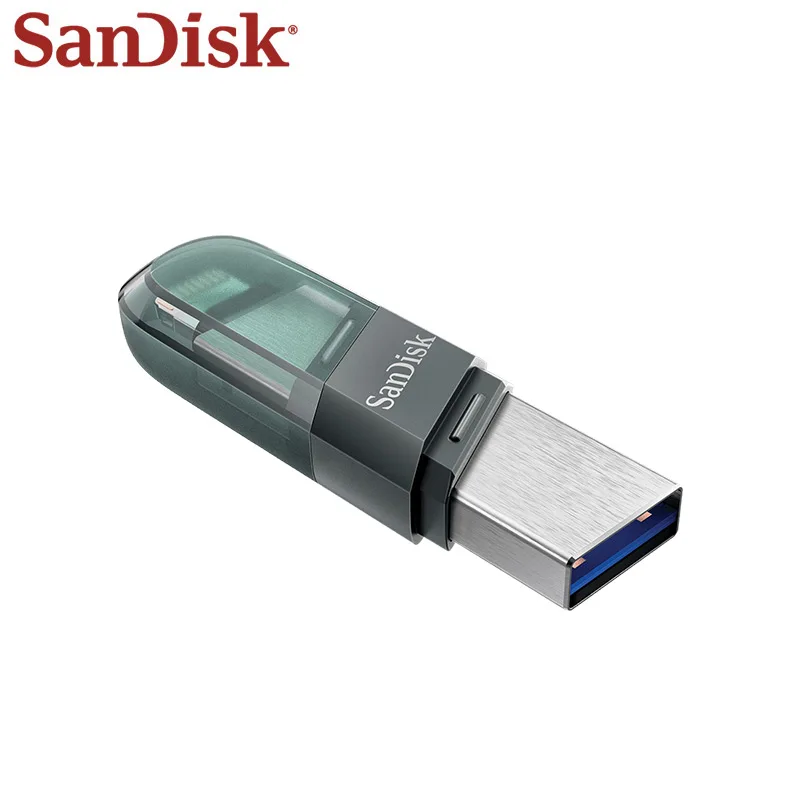 100% Sandisk USB 3.1 Flash Drive iXpand 64GB 128GB 256GB Flash Disk With Type A Lightning Port Memory Stick phone computer work