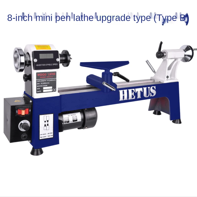 230V 8 Inch Mini Woodworking Lathe DIY Pen-Making Multifunctional Mechanical Equipment Mini Household Small Wood Turning Machine