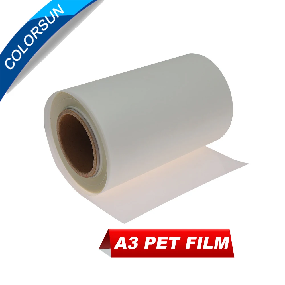 

Colorsun 30 см * 100 м рулон ПЭТ пленка для переноса изображения A3 DTF ПЭТ-пленка DTF печати на футболке ПЭТ-пленка в рулонах