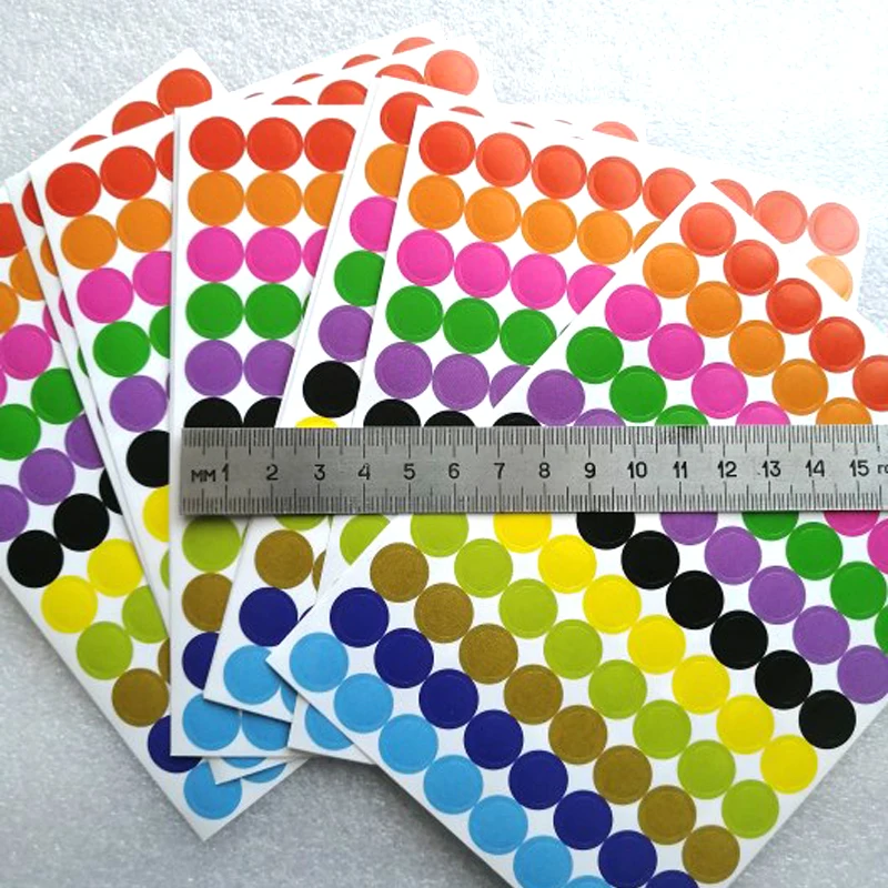 6mm 8mm 10mm 20mm Round Spot Circles Sealing Stiker Paper Labels Coloured Dot Stickers Adhesive Package Label Party Decoration