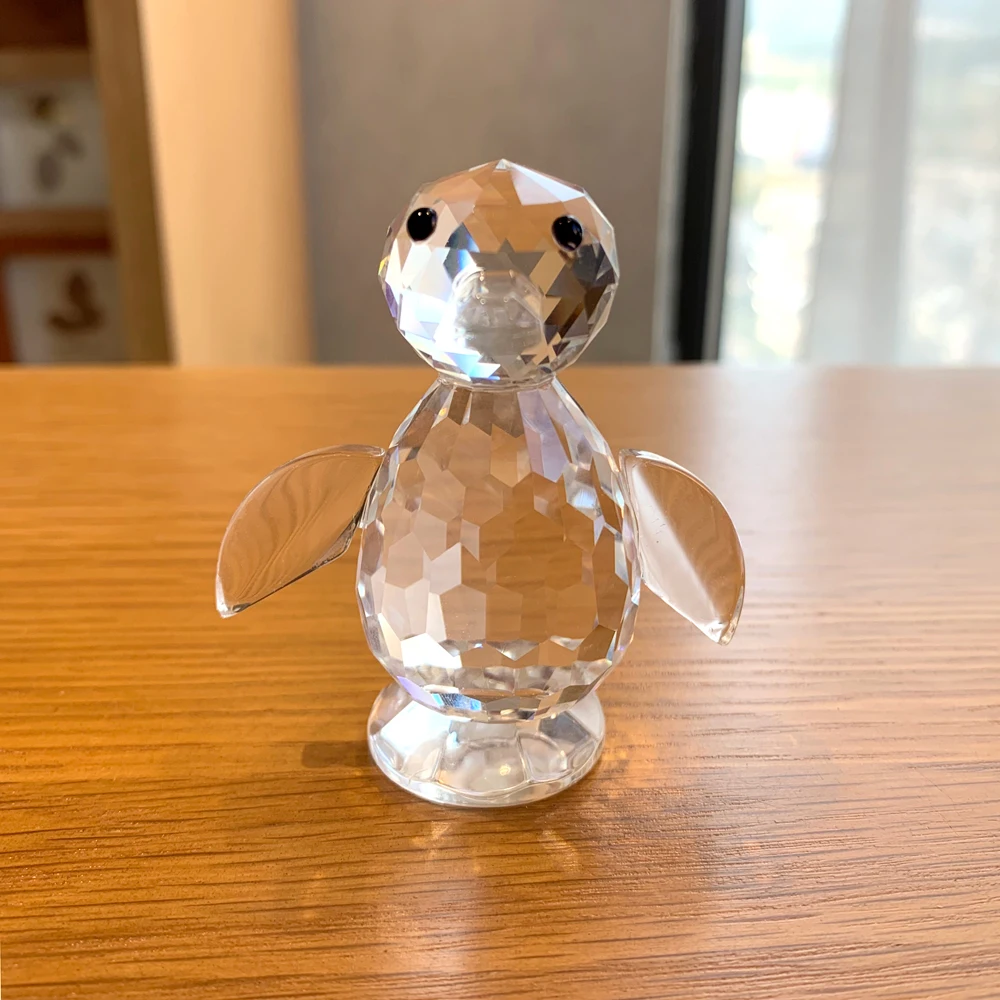 Lovely Crystal Penguin Figurines Glass Sea Animal Mini Sculpture Paperweight Collection Home Table Decor Kids Christmas Gifts