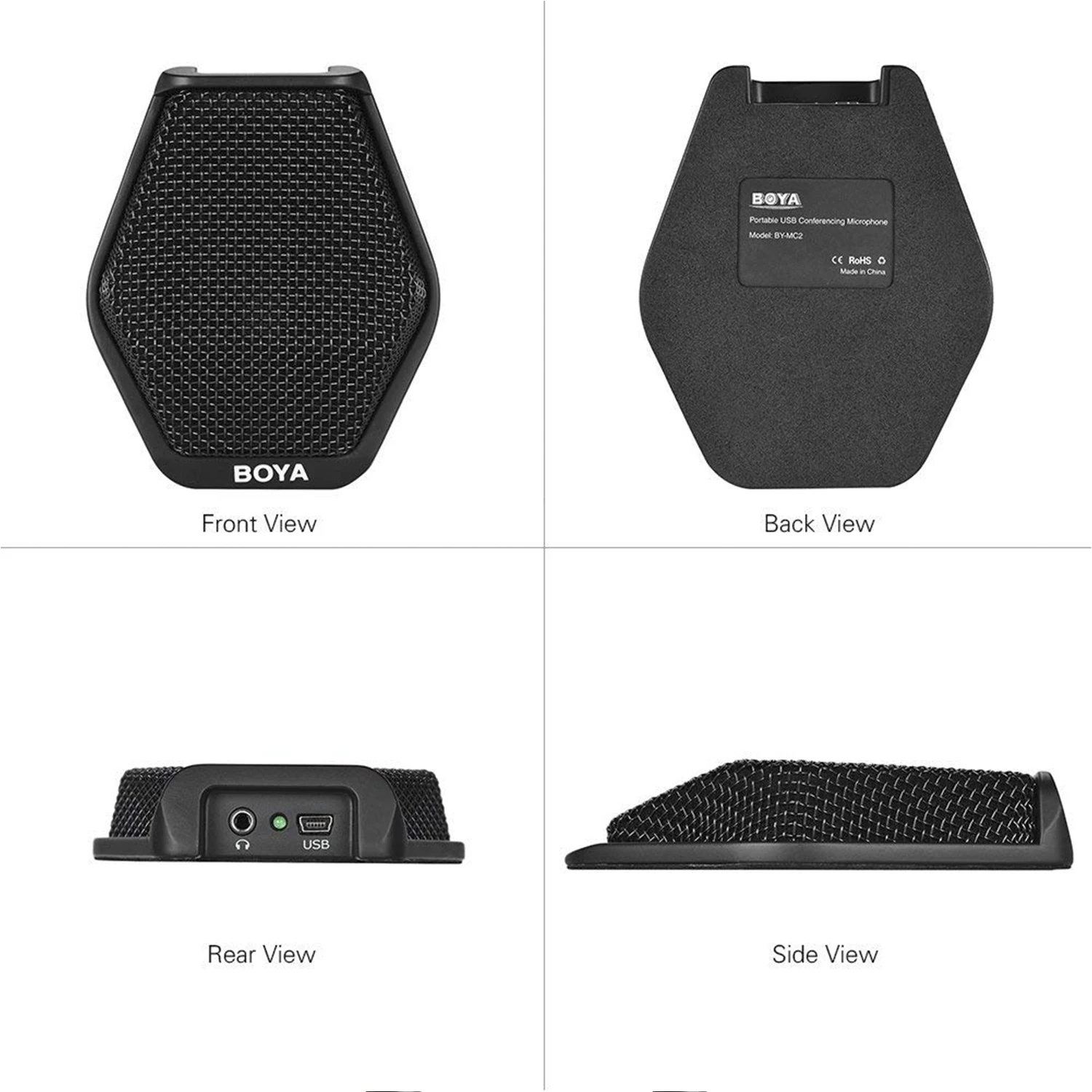 BOYA BY-MC2 USB Sűrítő asztali Előadás vmiről Számítógépes microph vel 180 Fokszám / 20' platos Jelentőség számára Windows & Esőkabát & Notebook