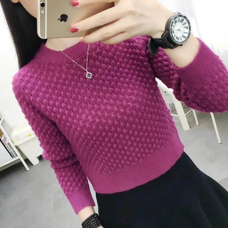 Woman Sweaters Short Sweater Women\'s Loose 2024 Knitwear for Autumn Winter Top Femme Chandails Pull Hiver