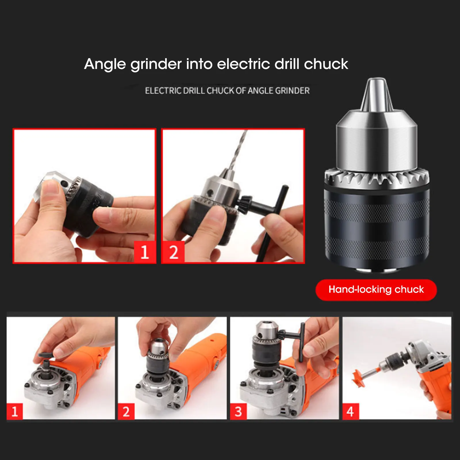 Mandrino per trapano smerigliatrice angolare da 10mm converti smerigliatrice angolare in trapano elettrico adattatore per mandrino adattatore per trapano accessorio per smerigliatrice angolare M10