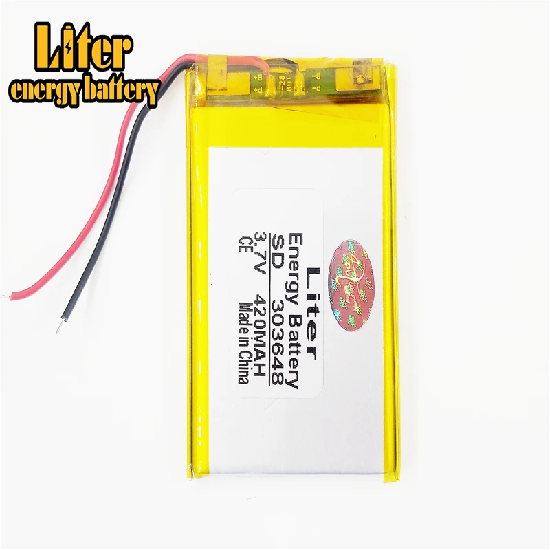 3.7V 420mAh 303648 Lithium Polymer Li-Po li ion Rechargeable Battery cells For Mp3 MP4 MP5 GPS PSP mobile bluetooth