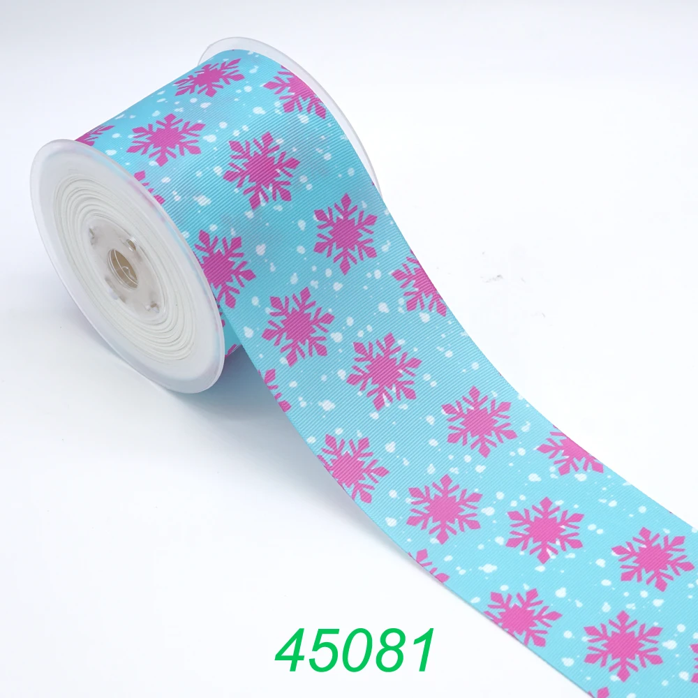 DIY Cartoon Snowflakes Printed Grosgrain Ribbon For Craft Supplies Sewing Accessories 5 Yards. 44249