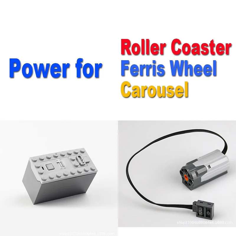 

MOC Motor 88000+8883 Suit for Roller Coaster Ferris Wheel Carousel Fit 10257 10247 10261 Power Functions Blocks