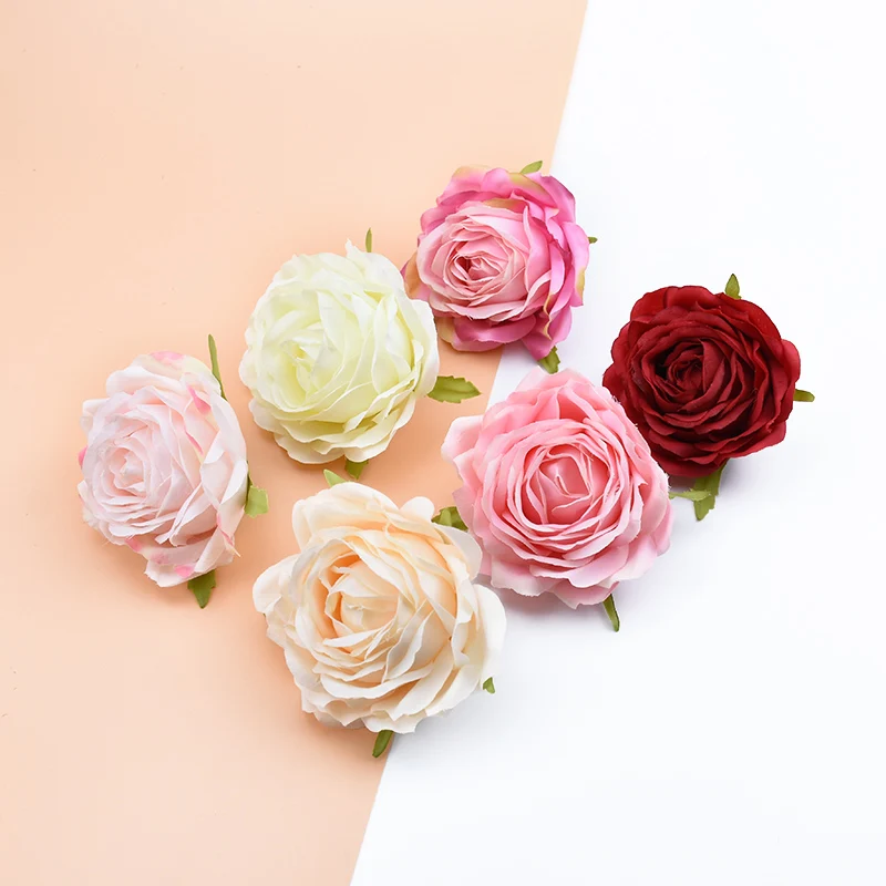 30/50pcs Silk flowers Quality rose Diy Wedding Home decor accessories Artificial flowers for decoration Scrapbooking Christmas