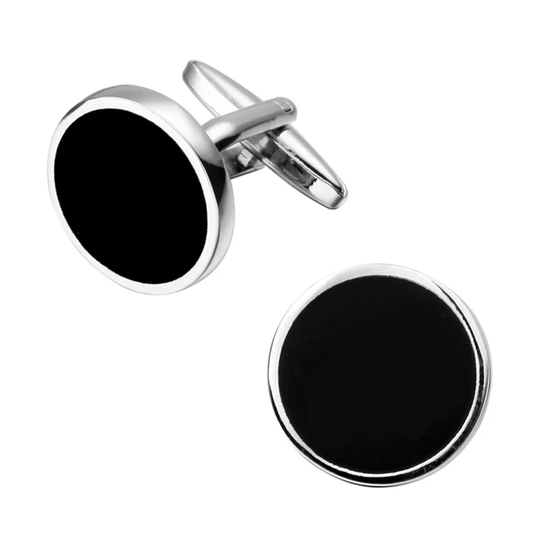 Summer new high quality brass Black Enamel Cufflinks fashion brand classic style fashion French shirt men\'s Cufflinks