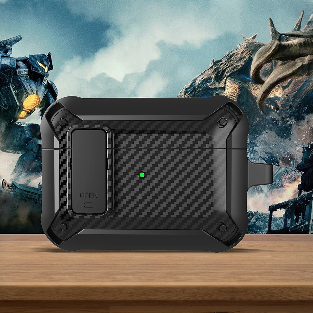 สวิทช์สำหรับ Airpods Pro 2กรณีป้องกัน PC TPU สำหรับ Apple AirPods 3 2กรณีหูฟังอุปกรณ์เสริมคาร์บอนไฟเบอร์รูปแบบ