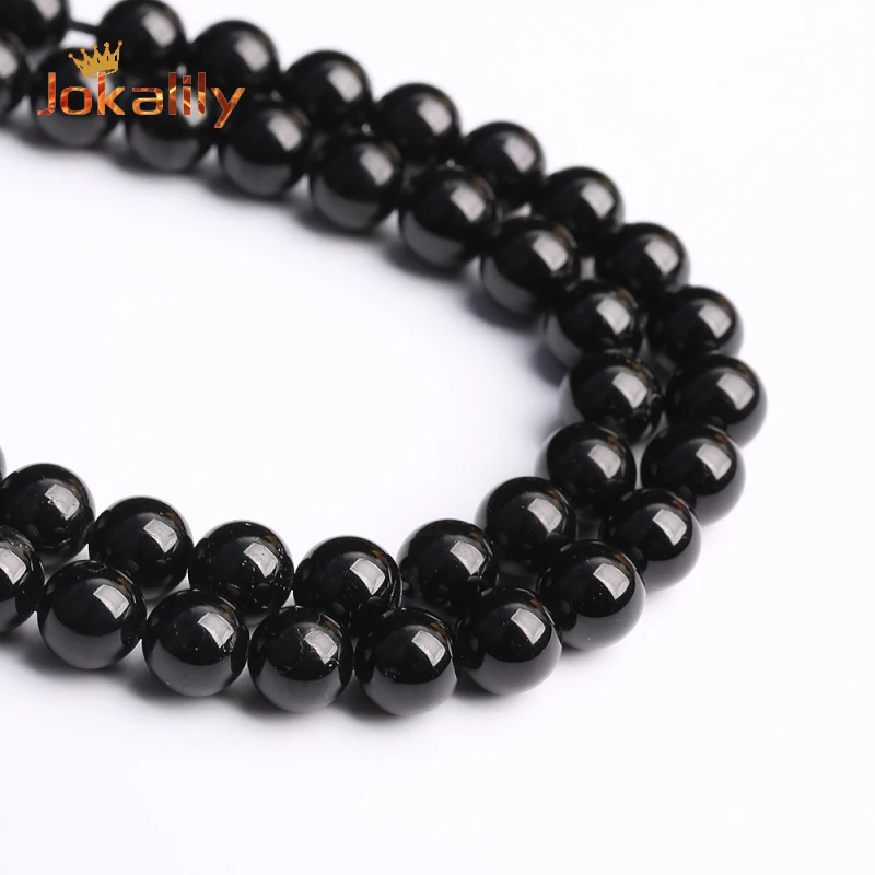 Natural Black Tourmaline Beads Hight Quality Stone Round Loose Beads For Jewelry Making DIY Bracelets Necklace 4 6 8 10 12mm 15