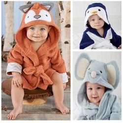 Children's  boy girl Animal Baby bathrobe  baby hooded bath towel kids bath  baby robe Baby cartoon towel