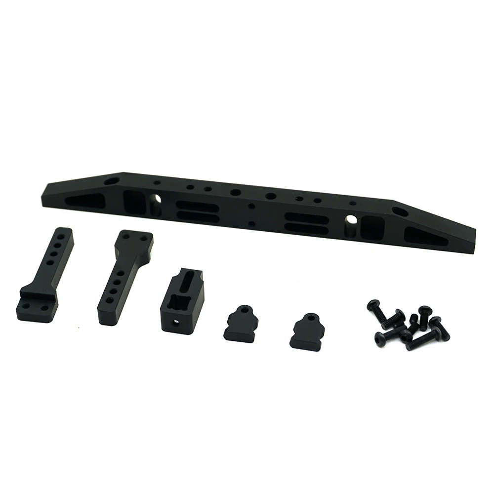 AXSPEED Aluminum Bull Bar TRX4 Front Rear Bumper with Winch Tow Hook Mount for 1/10 RC Crawler TRX-4 Defender Upgrade Parts