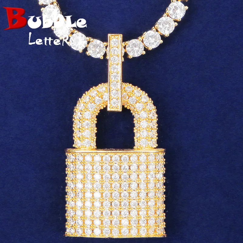 Lock Shape Pendant Gold Color Plated Men's Hip Hop Rock Street Jewelry