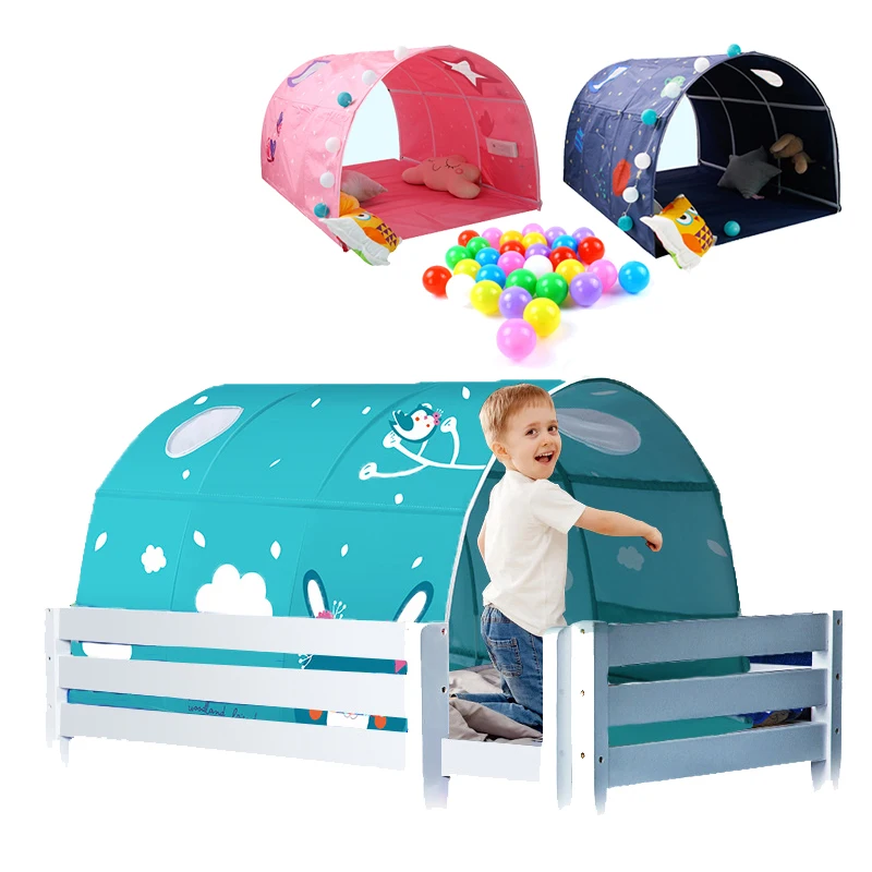 Children Bed Tent Tunnel  Play House Small House Room Decoration Tent Crawling Tunnel Toy Kids Games House Tent Tunnel  On Bed