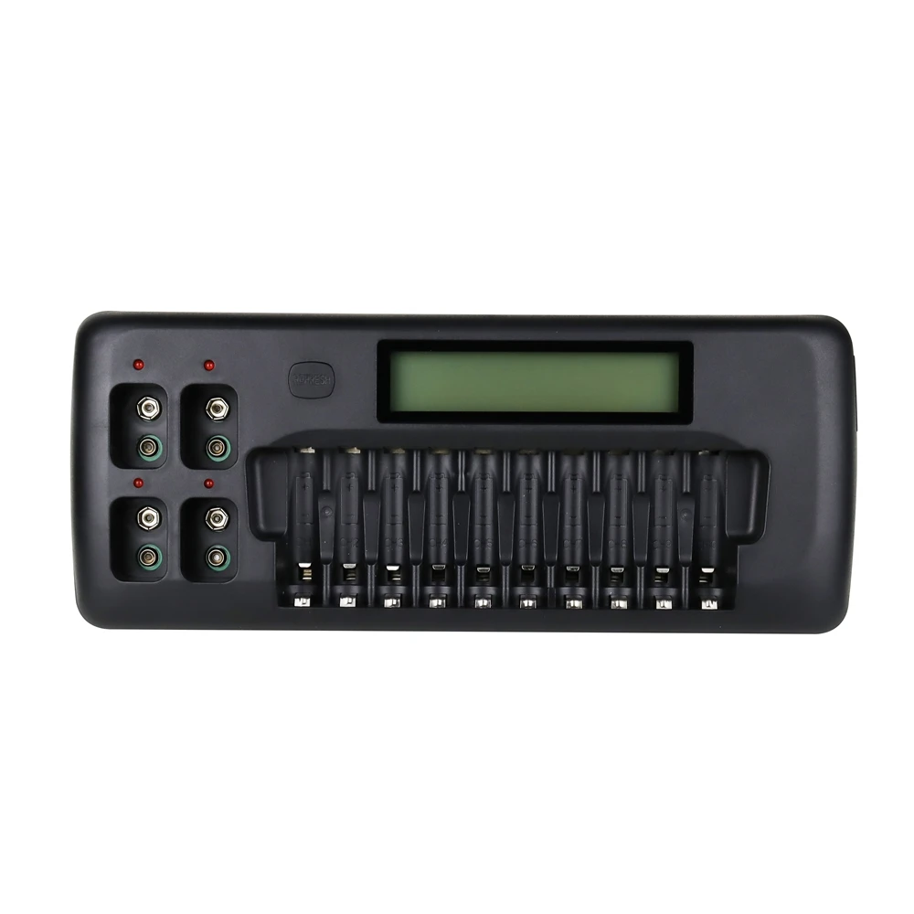 GTF 14 Slots Battery Charger for 1.2V AA/AAA 9V Rechargeable Batteries LCD Display Smart Ni-Cd LI-ION NI-MH Battery Charger