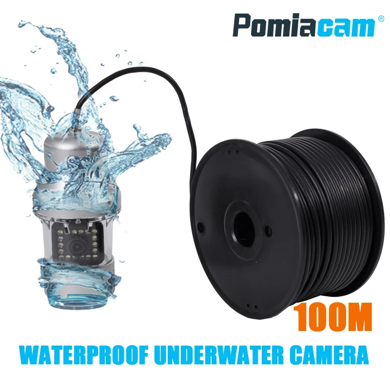 F08S 100M cable with camera Underwater camera video waterproof 360 Underwater detection camera for well / lake detection