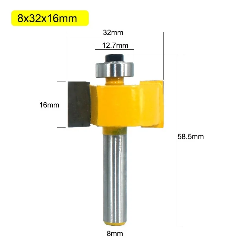 Lavie 1pc 8mm Shank T-Sloting Router Bit Bit with Bearing Wood Slot Milling Cutter T Type Rabbeting Woodwork Tool for Wood