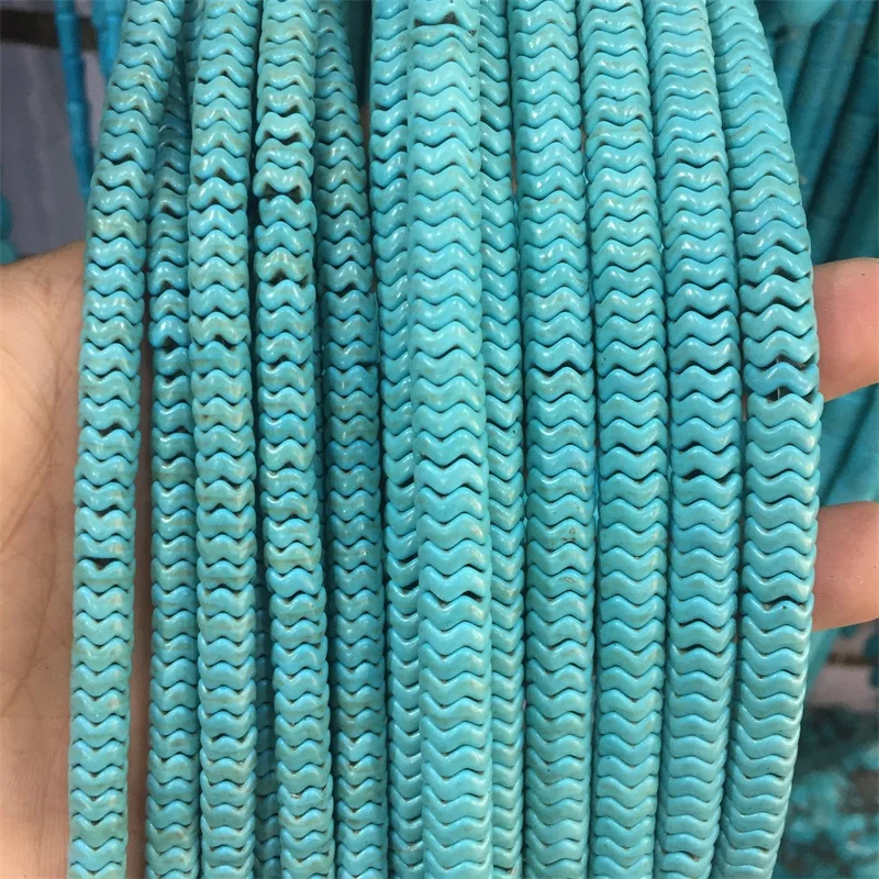 4*6MM 4*8MM Wave Turquoise Gemstone Healing Power Natural Stone Beads For Jewelry Necklace Bracelet Earrings Making DIY Design