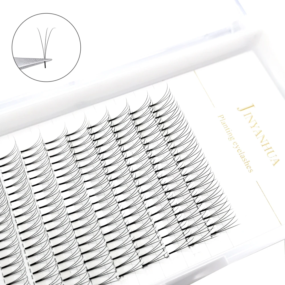 Mink Eyelashes 3d/12rows Short Stem Soft Natural False Lashes Hand-Made Premade Volume Fans Individual Eyelash Extensions