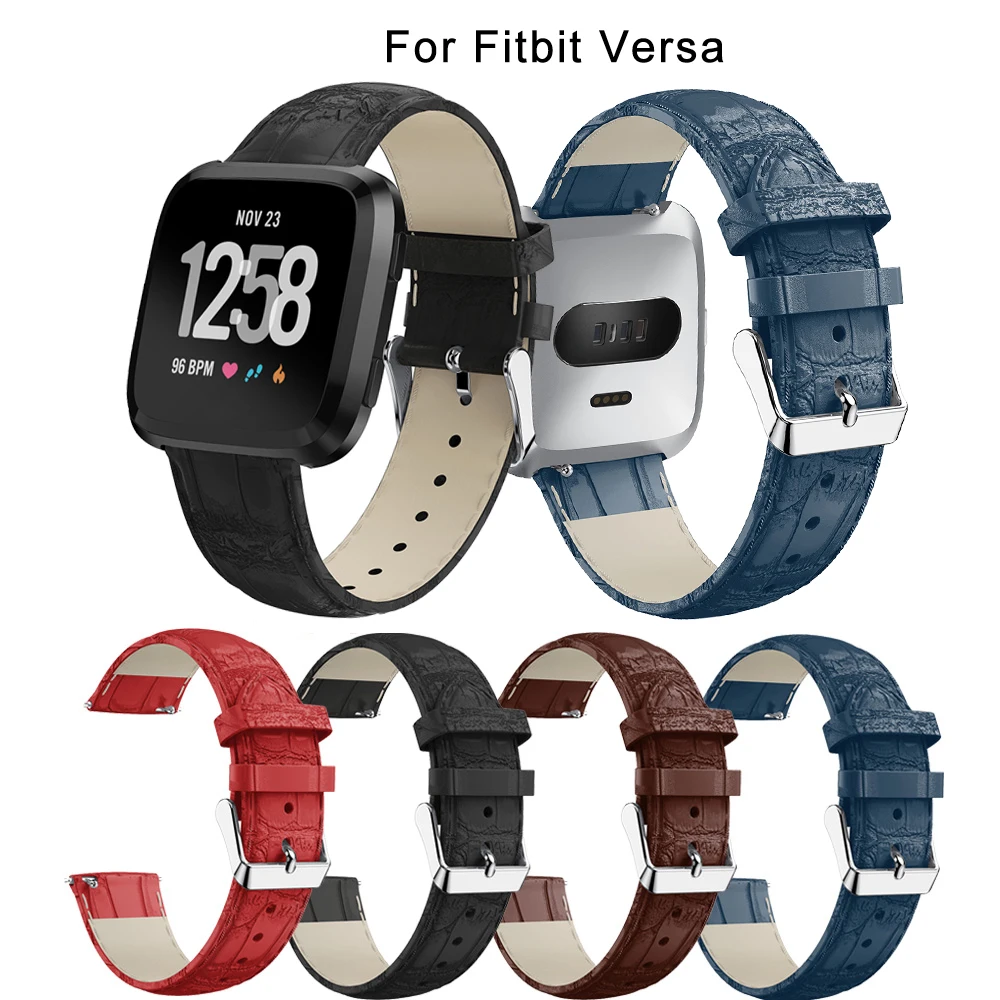 Fashion classic leather business replacement wristband for Fitbit Versa smart sport watch bracelet replace watchband accessories