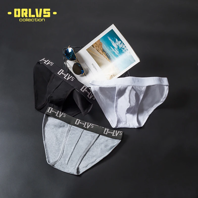 ORLVS Men\'s Underwear Men Sexy Briefs Jockstrap Pouch  Cuecas Man Cotton Panties  Thongsmen bikini Underpants  Gay Slip Homme