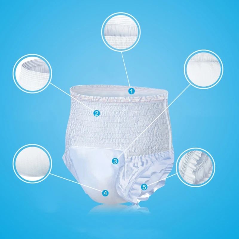 15PCS Adult Diaper Disposable for Old People Underwear Type Elderly Care Strong Absorption Sanitary Pants Comfortable Drop