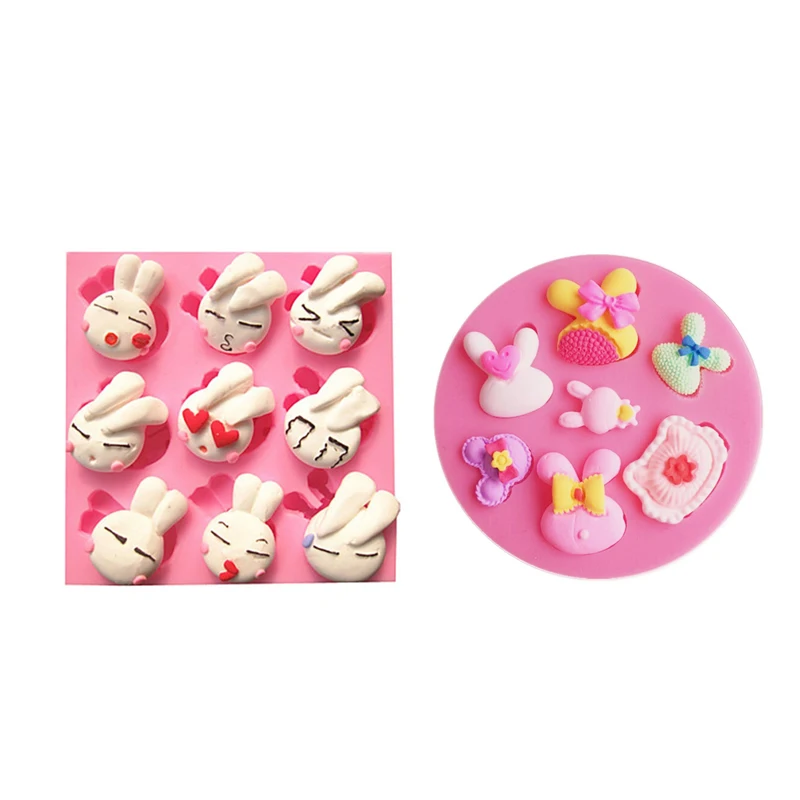 Cartoon Rabbit Cooking Tools Silicone Mold For Baking Of Cake Decorating Fondant Kitchen Accessories Bakery Mug Sugar Craft