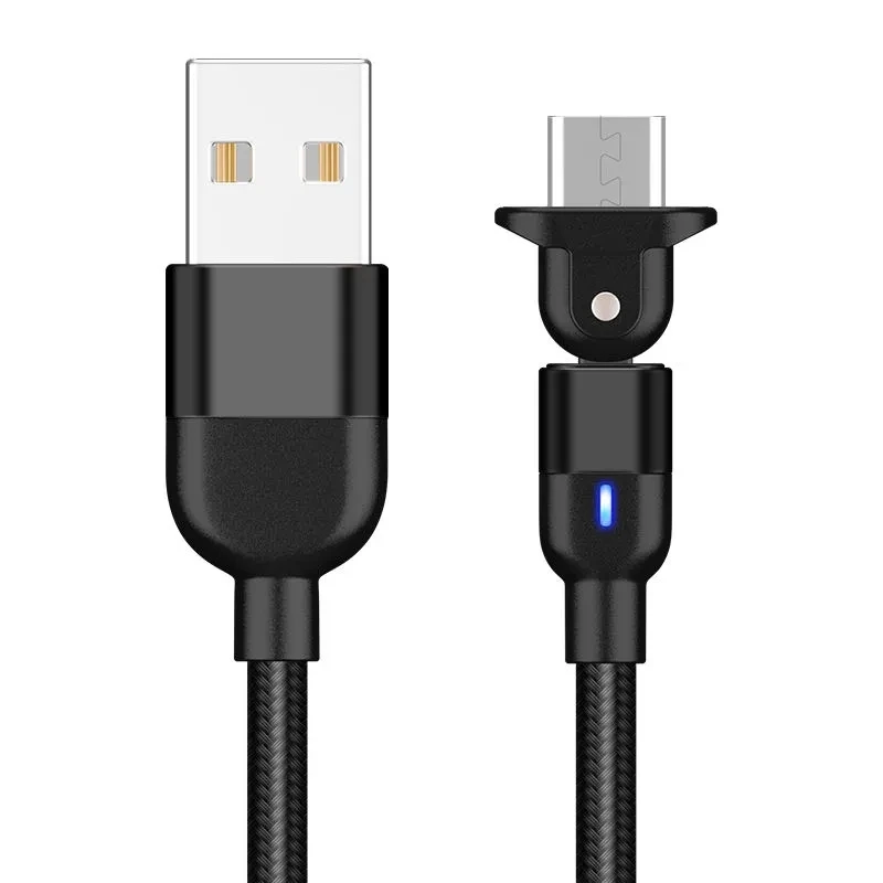 

2M 180 Degree Rotating USB Quick Charge 3A Gaming Cable with Micro-USB & Type-C 5 Pin Connector for High-Speed Charging