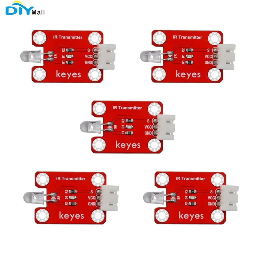 5pcs keyes brick IR infrared emission sensor(Pad hole) anti-reverse plug white terminal for Arduino