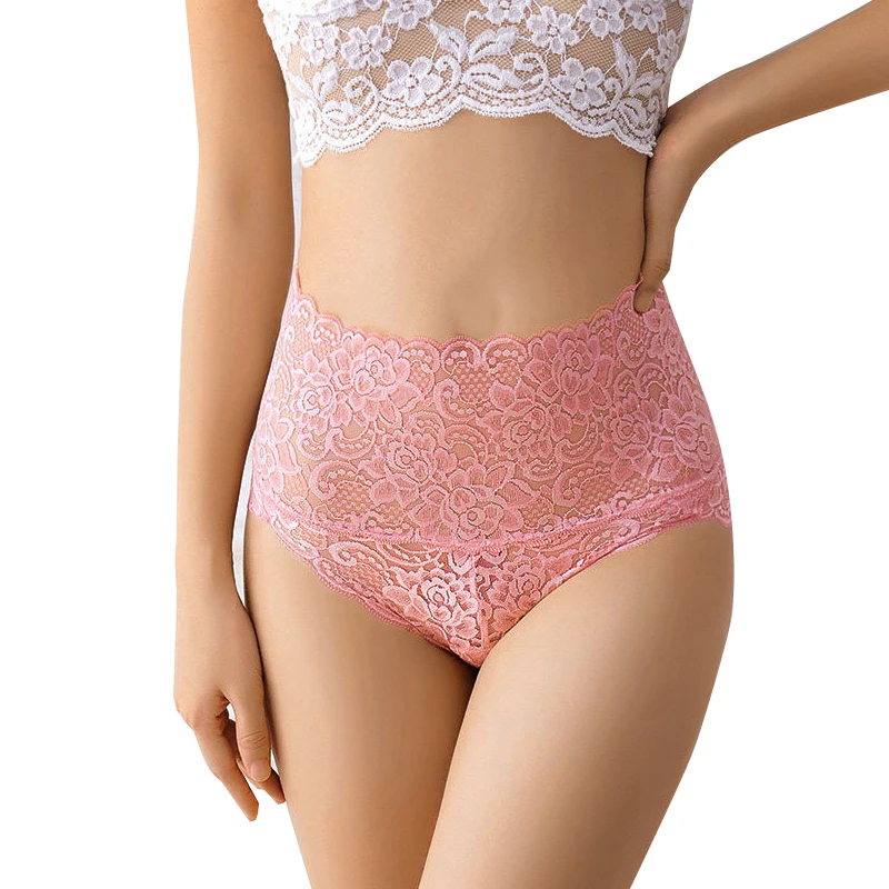 8PCS Large size Women\'s underwear High Waist Abdomen In Hip Lift Slimming lingerie sexy lace female Panties 200KG