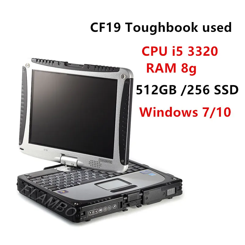 

For Panasonic CF 19 CF19 cf-19 CF-19 I5 3320 CPU 8G RAM with 512GB SSD windows 10/7 Toughbook CF19 used Auto Diagnostic Laptop