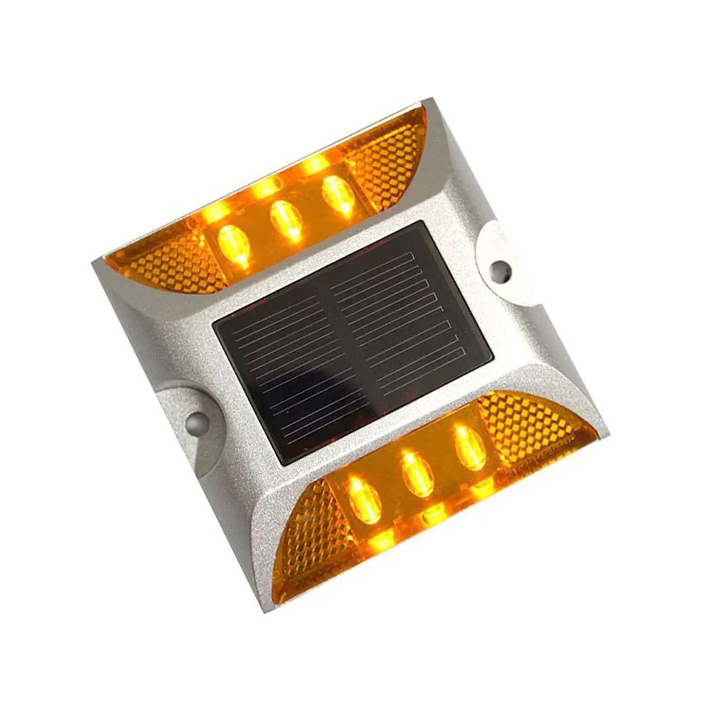 Imagem -02 - Led Solar Powered Road Stud Light Luz de Advertência Reflexiva do Solo Luzes Exteriores de Alumínio Ip68 Impermeável