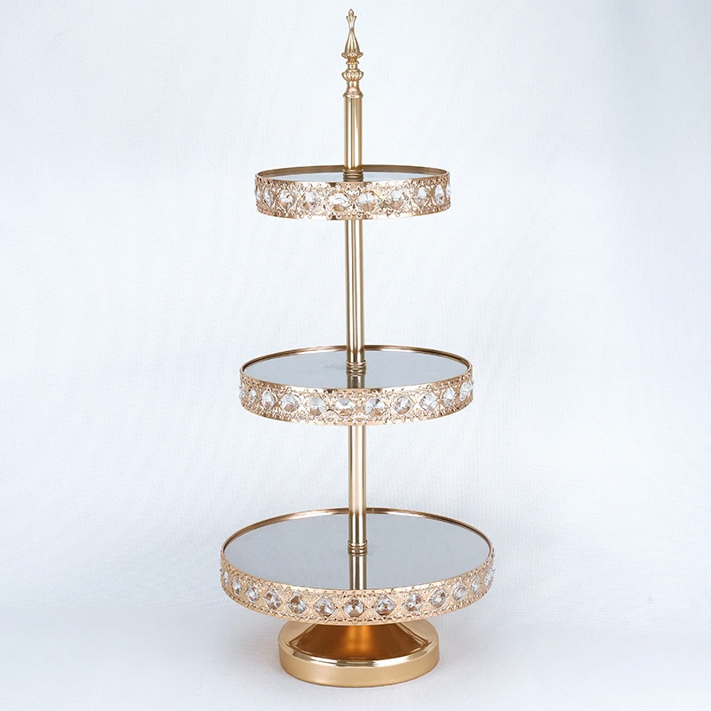 Crystal Cake Stands Set 3 tiers  Mirror Cupcake Stand Cake Dessert Holder with afternoon tea Wedding birthday party