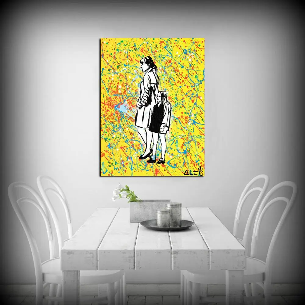 HD Print Alec Monopoly Oil Painting Home Decor Wall Art on Canvas YELLOW WOMEN Canvas Printings Canvas Painting - view 3